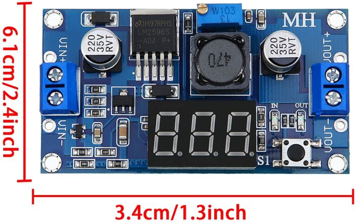 ماژول کاهنده lm2596 با نمایشگر ولتاژ - Image 2