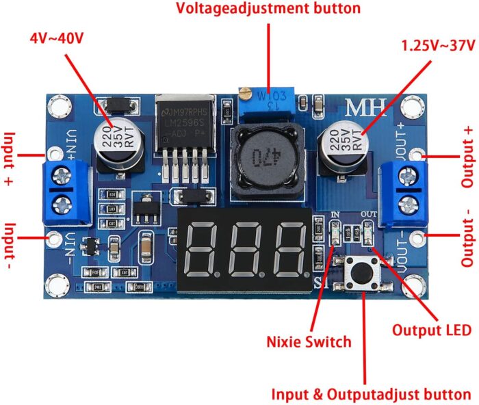 ماژول کاهنده lm2596 با نمایشگر ولتاژ - Image 6