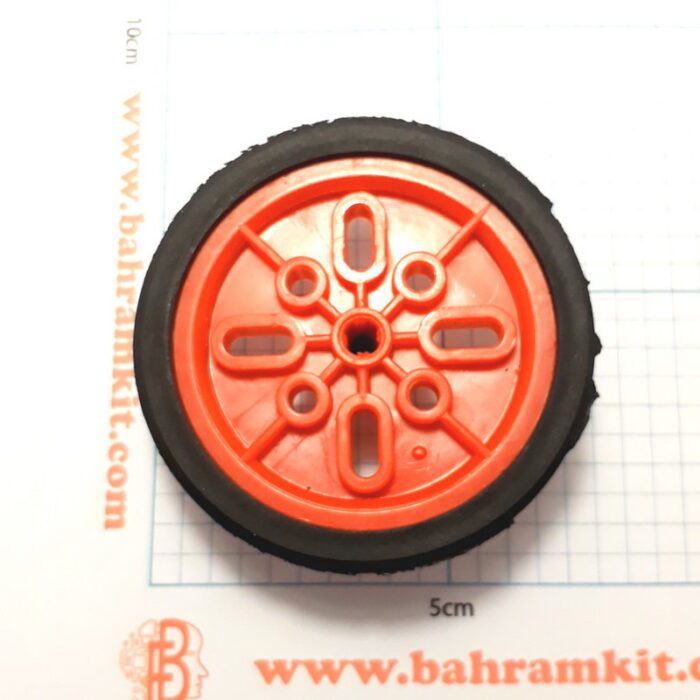 فولی قرمز شفت 5 سایز بزرگ با لاستیک (2) پولی قرمز بزرگ با لاستیک - Image 1