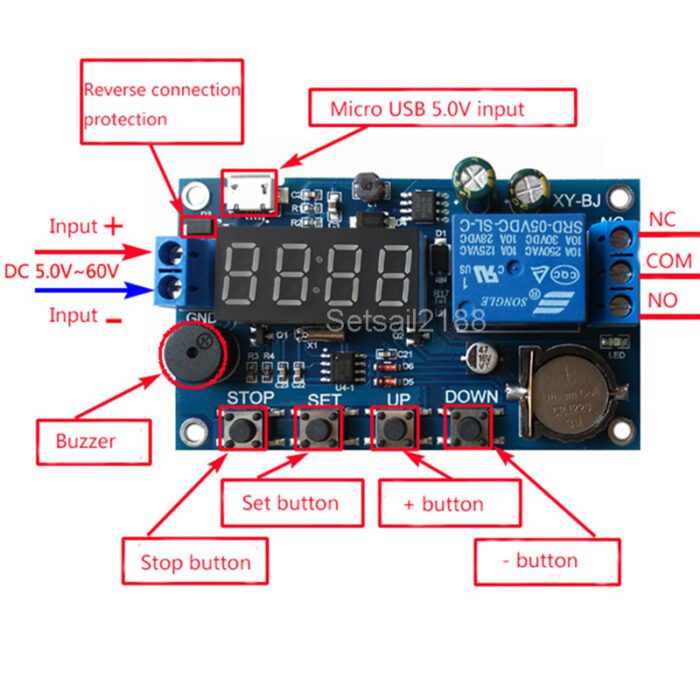 H3cb1eb4742754baaa312951346e7b04cD ماژول تایمر با ساعت مدل xy-bj - Image 2