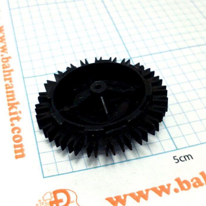 چرخ 5 سانتی نازک مشکی نقره ای شفت 2 - Image 2