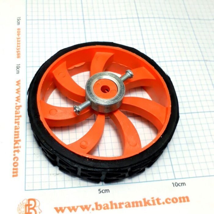 چرخ 10 سانتی قرمز شفت 4 بغل پیچ - Image 2