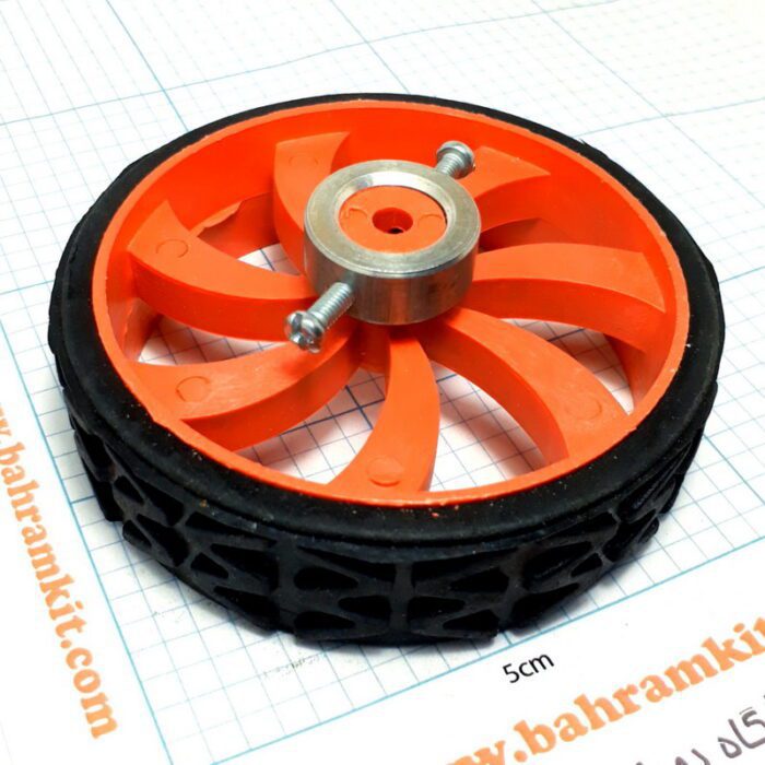 چرخ 10 سانتی قرمز شفت 4 بغل پیچ - Image 1