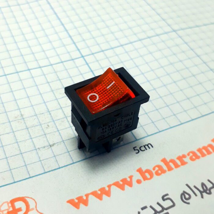 کلید راکر کوچک چراغ دار 4 پایه - Image 1