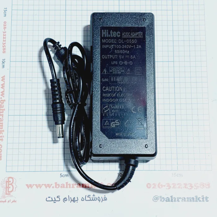 آداپتور 5 ولت 5 آمپر سیم دار Hi.tec - Image 1