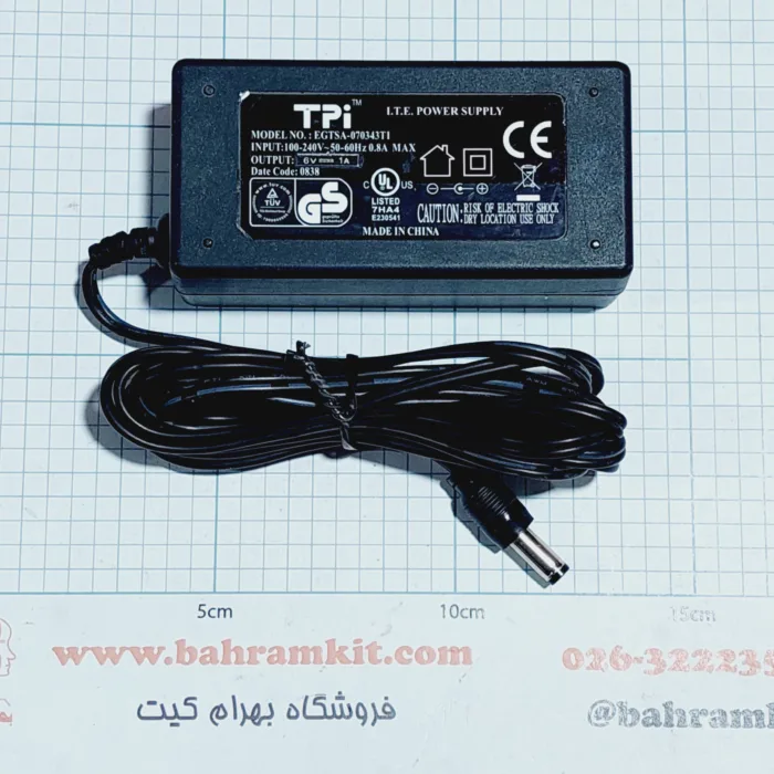 آداپتور 6 ولت 1 آمپر سویچینگ TPI - Image 1