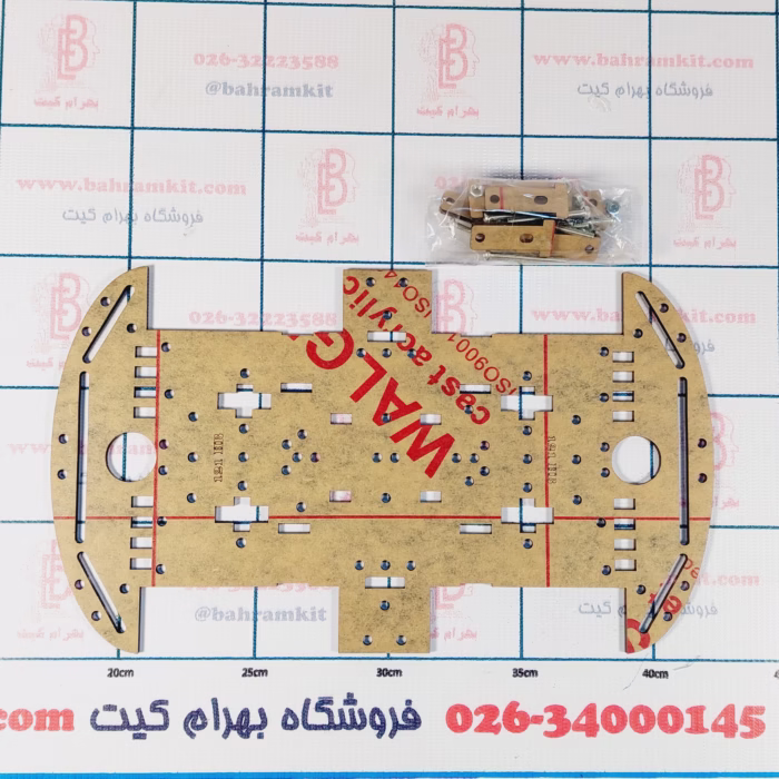 شاسی ربات حرفه ای 4 چرخ 4WD دودی با راهنما - Image 1