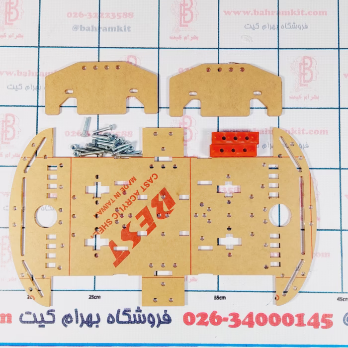 شاسی ربات حرفه ای 4 چرخ 4wd شفاف - Image 1