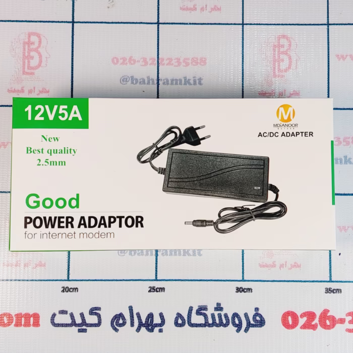 آداپتور 12 ولت 5 آمپر سوئیچینگ سیمدار - Image 1