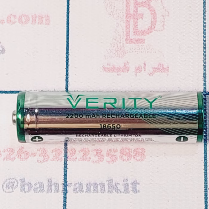 باتری 18650 نوکدار- ولت3.7 -VERITY  2200 MA - Image 1