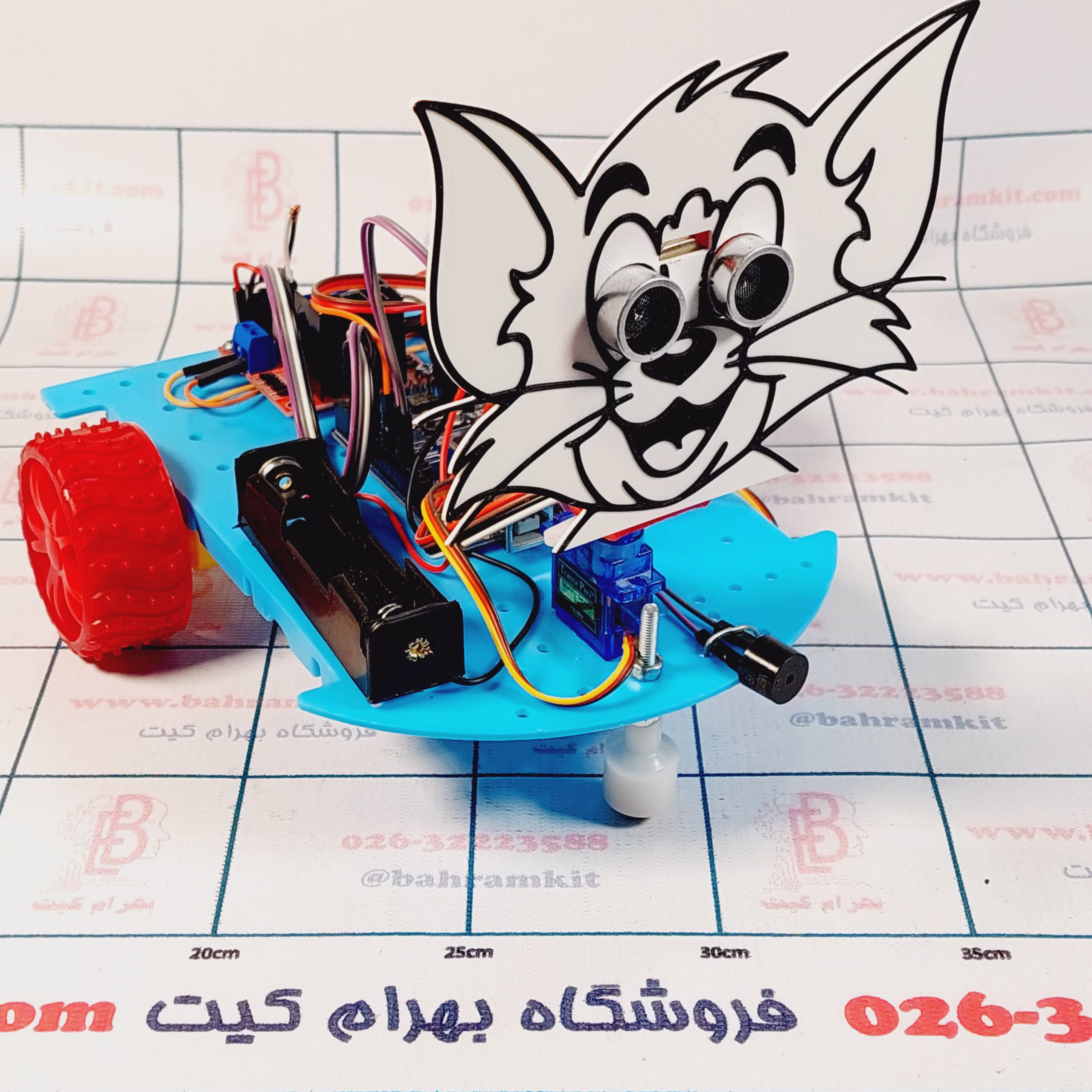 ۲۰۲۶۰۷۰۸_۱۷۵۱۵۱ بسته آموزشی ربات مانع یاب بهرام کیت ( جدید ) با آردواینو و شکل گربه - Image 1
